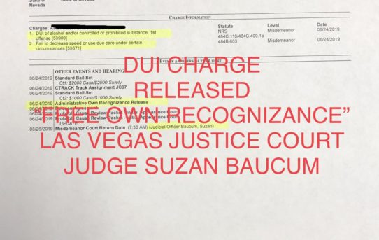 DUI CHARGES - UNACCOUNTABLE JAIL RELEASE