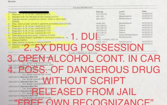 DUI+DRUG POSS.5X+OPEN CONT.+POSS.- “O.R.” RELEASE JUDGE ANN ZIMMERMAN