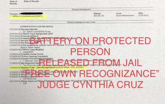BATTERY ON PROTECTED PERSON - “O.R.” RELEASE JUDGE CYNTHIA CRUZ