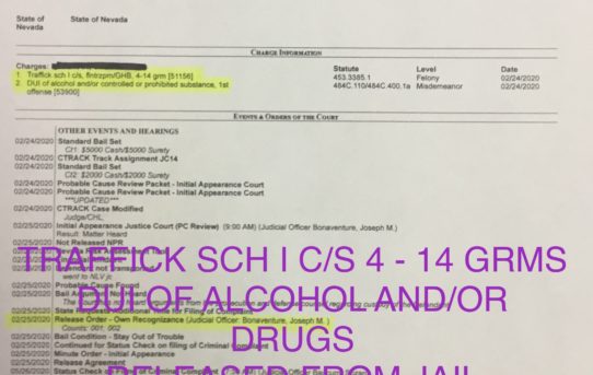 TRAFFICK SCH I CONTROLLED SUBSTANCE 4-14 GRM + DUI OF ALCOHOL AND/OR DRUGS - “O.R.” RELEASE JUDGE JOE BONAVENTURE