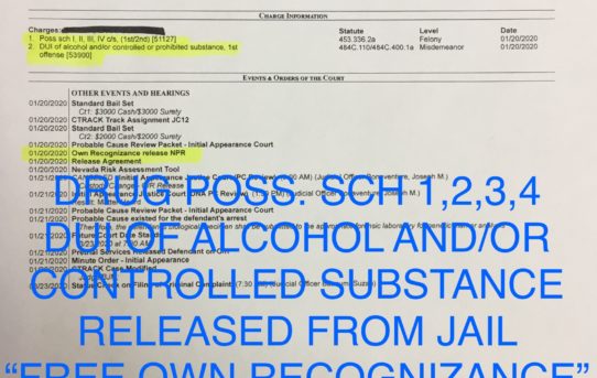 DRUG POSS. + DUI OF ALCOHOL AND/OR DRUGS - “O.R.” RELEASE JUDGE JOE BONAVENTURE.